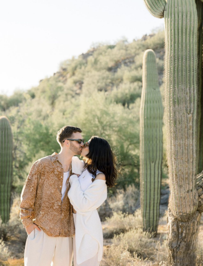 Casual Couple Engagement Photos in the Arizona desert 